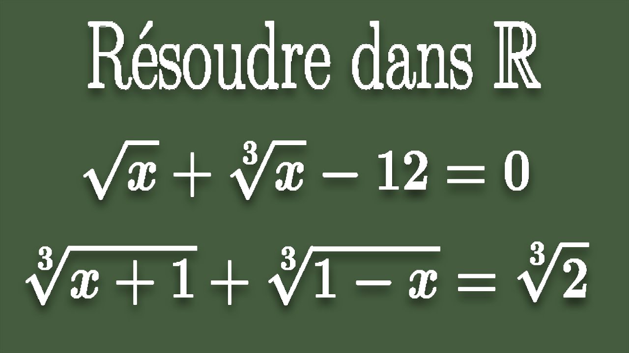 2 Bac SC résolution d'équations avec des  racines cubiques