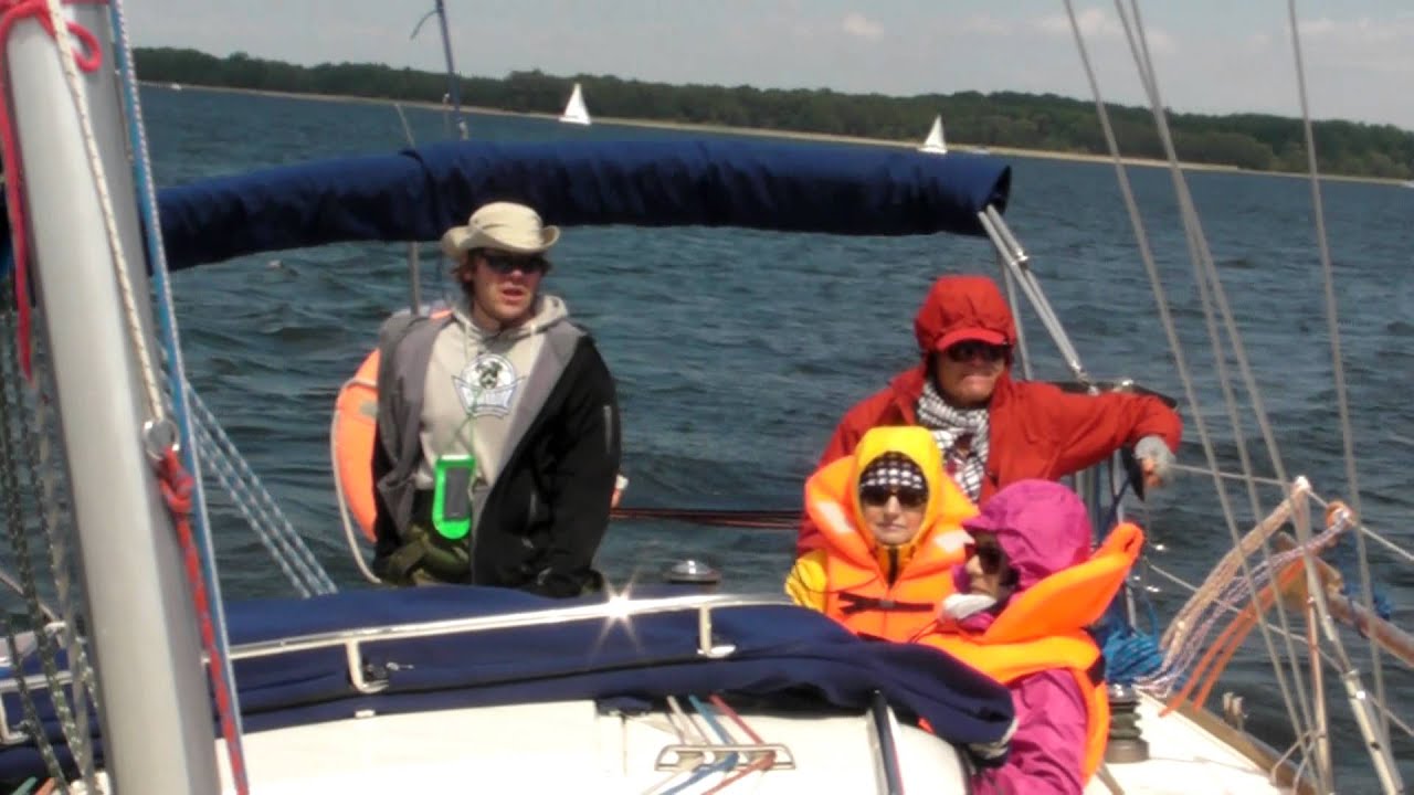 Zwrocik przez sztag. Cobra 33, Mazury.