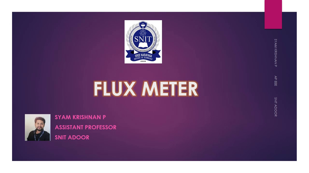 FLUX METER - Measurements and Instrumentation- 4th Module