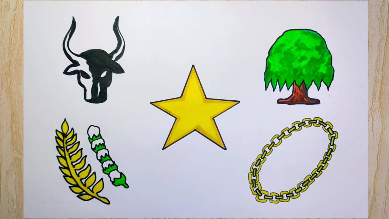 Cara menggambar lambang pancasila 1 sampai 5