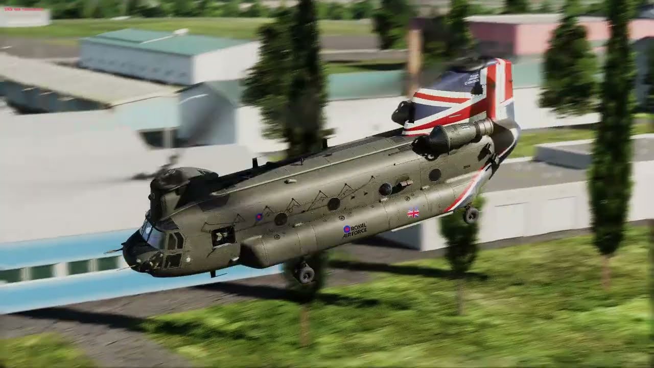 DCS CH47F Chinook. WIP livery work and very bad landing :)