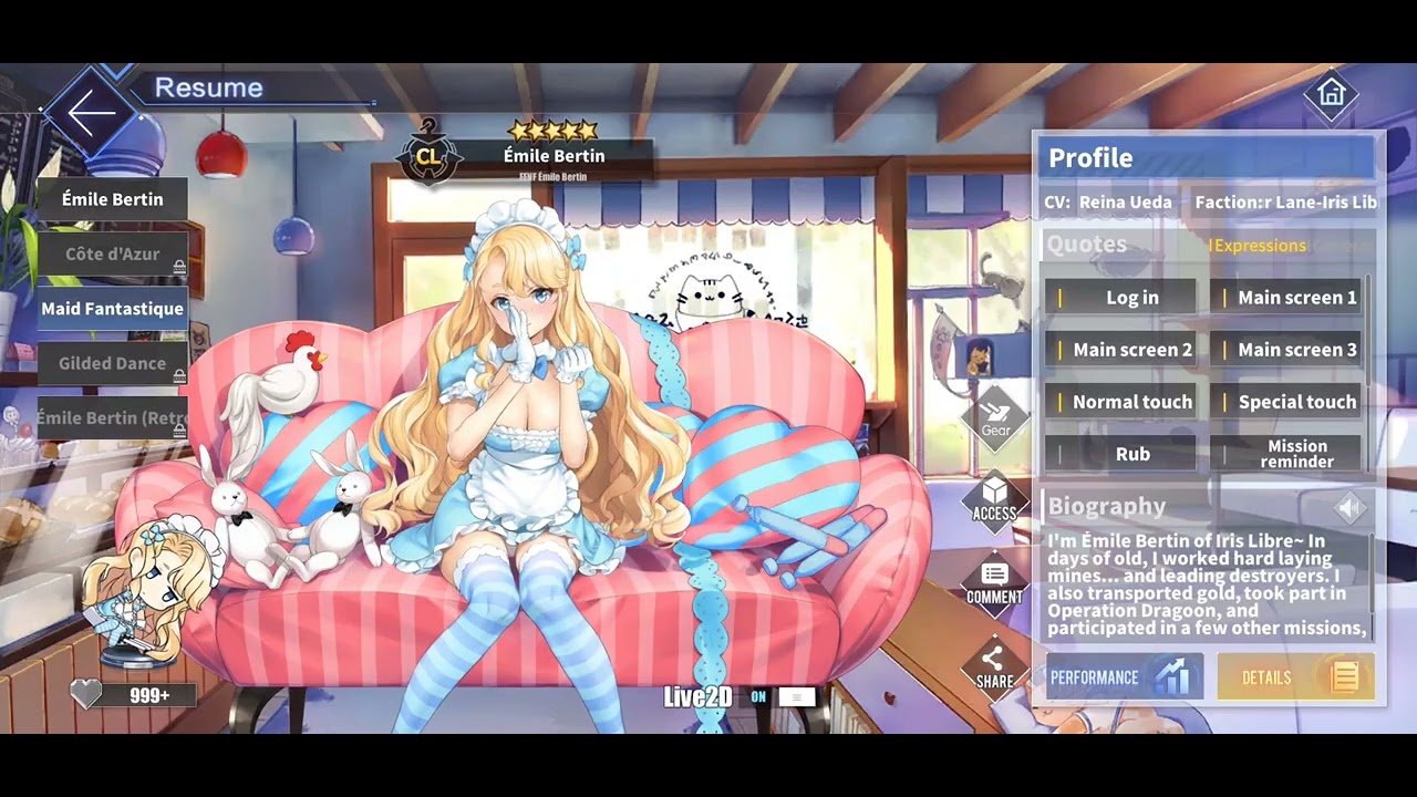 Azur Lane Émile Bertin “Maid Fantastique” L2D Skin *Special Touch*