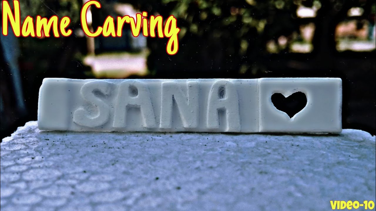 Carving a Name on Chalk Video-9 | Sana | MicroArtist Sumit