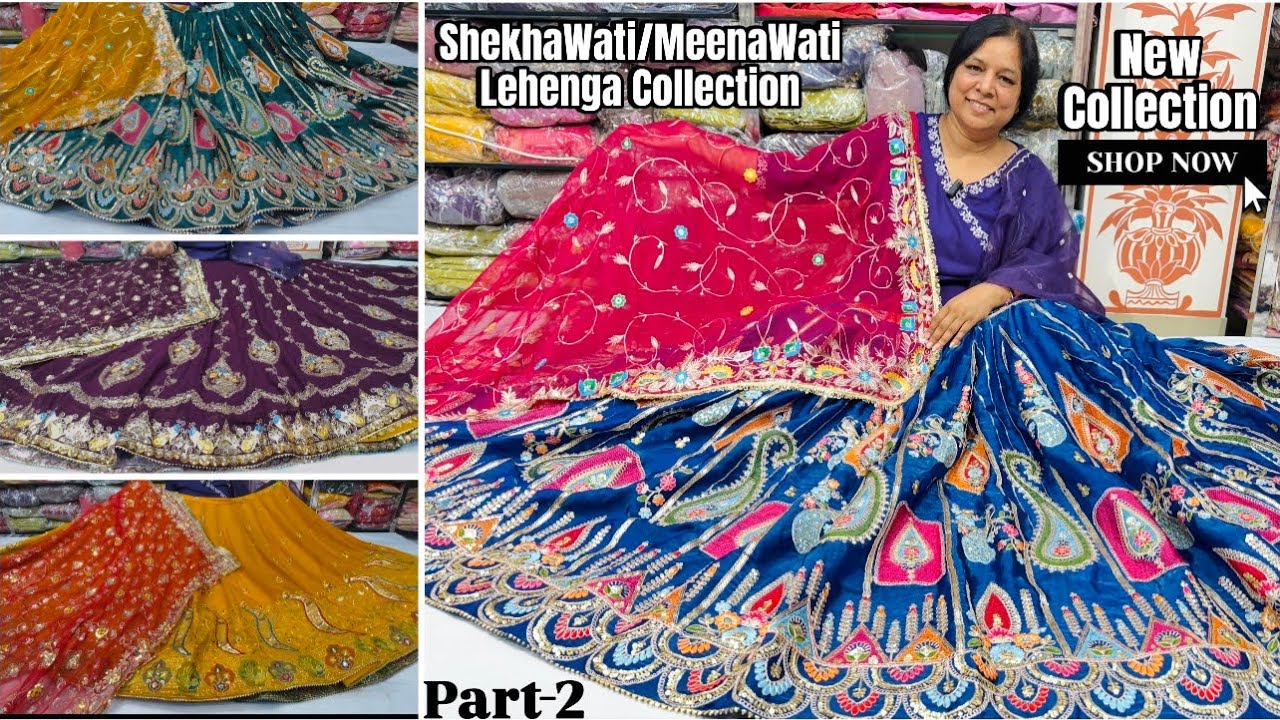 Meena-Vati Vintage Lehenga: Stunning Big Flare Gerogette Style with 1.5 Paat Dupatta & Sequence Work