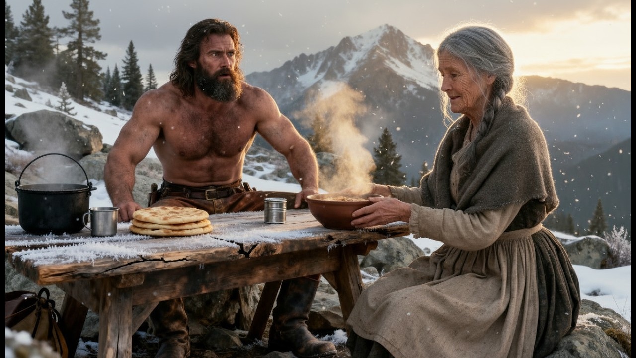 A Ruthless Mountain Man Let a Homeless Old Woman In… What She Cooked Shocked Him