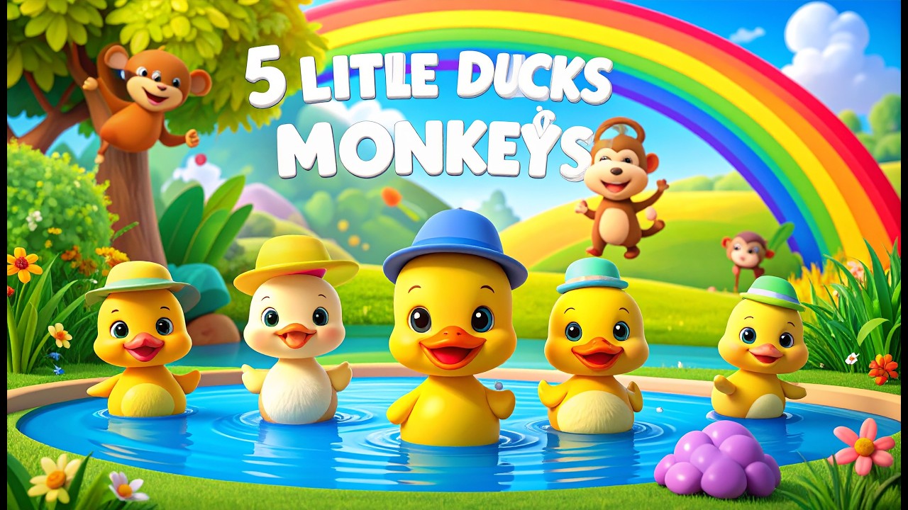 Five Little Ducks & Five Little Monkeys 🦆🐒 | Fun Nursery Rhymes for Kids