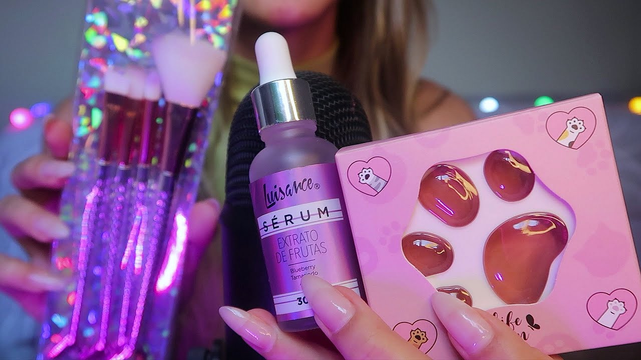 ASMR - TE VENDENDO PRODUTOS FOFOS DE BELEZA ✨ (sons de embalagens novas)