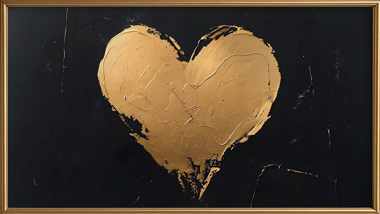 Gold Heart | Original Romantic Artwork in 4K