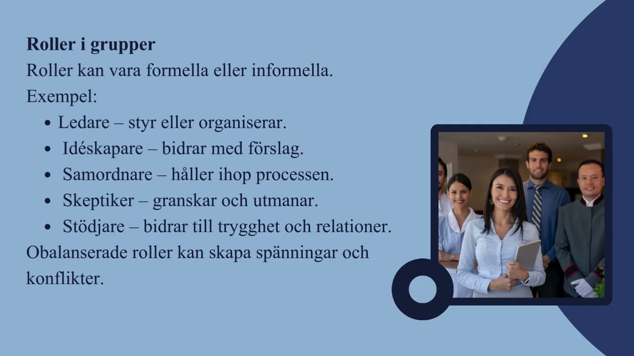 Tema 1 – Grupprocesser, grupputveckling och konflikthantering i teori och praktik