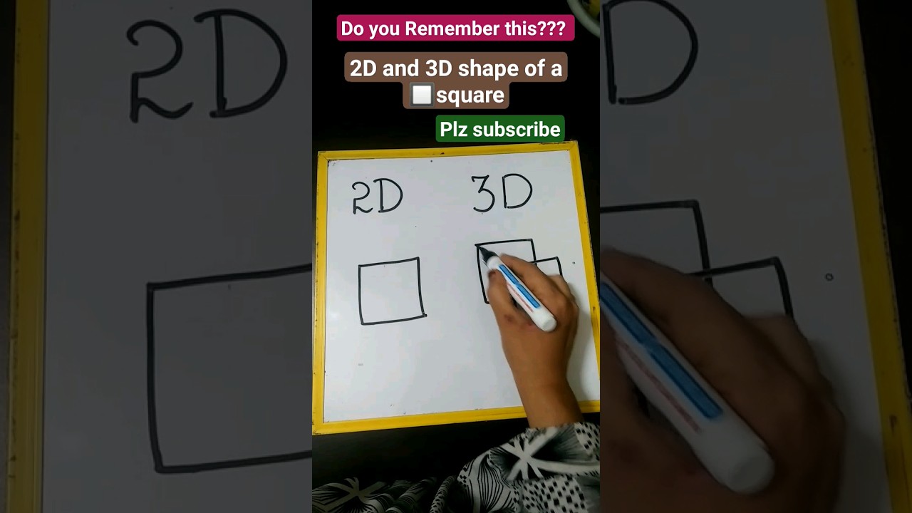 2D and 3D shape of a square #shorts #ytshorts #youtubeshorts #tricksforneet