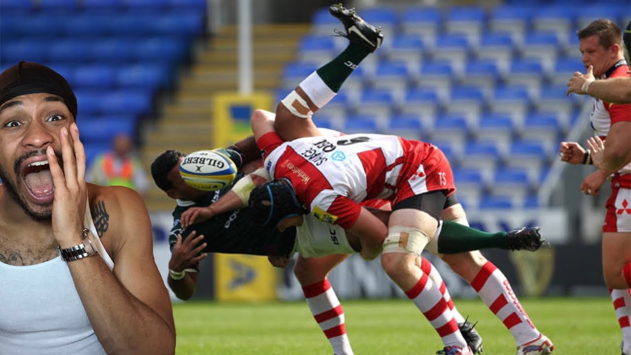 American Reacts to Hardest Rugby Hits
