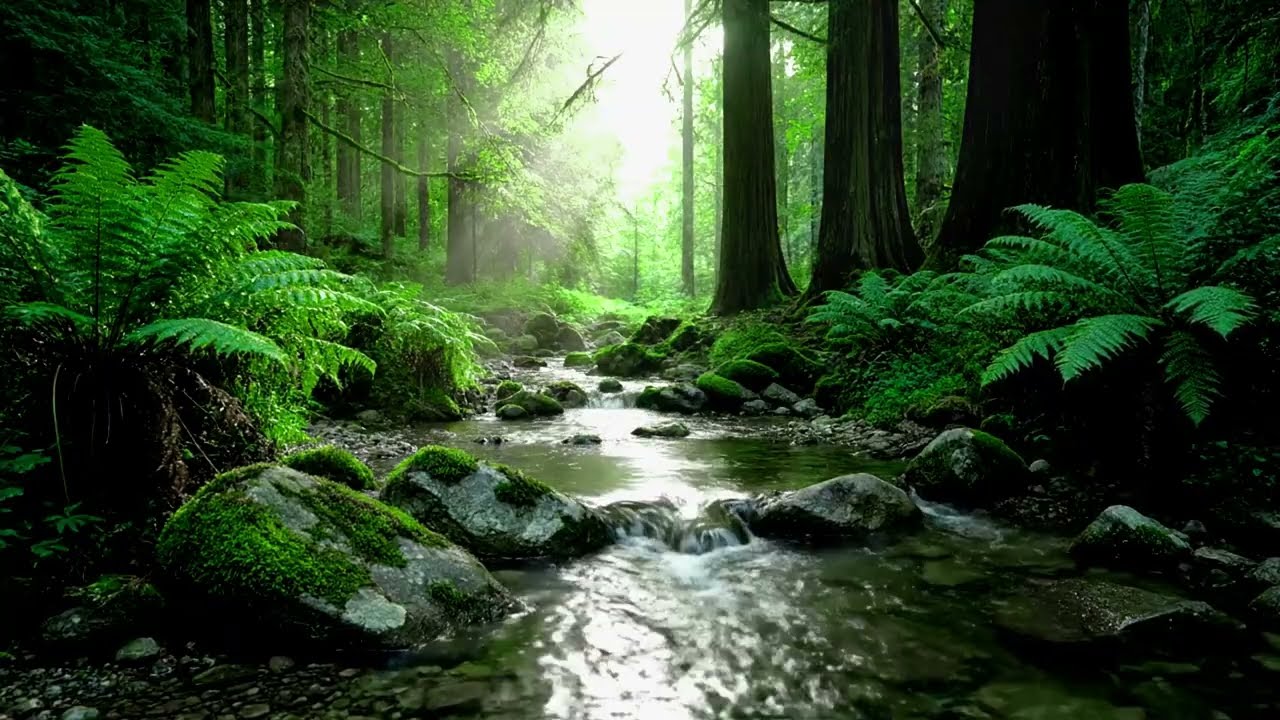 Calming Forest River & Bird Chirping Ambience | Relaxing Nature Sounds for Sleep, Study & Meditation