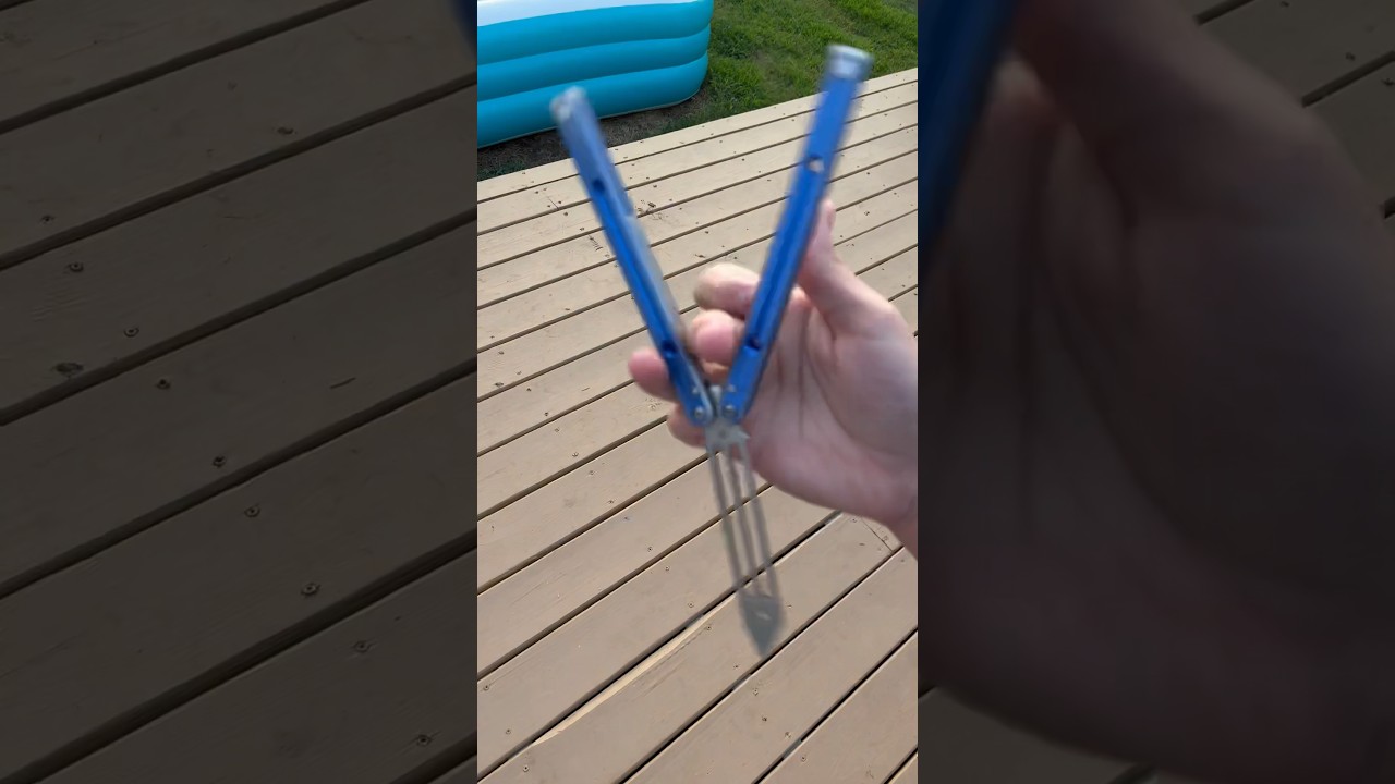 Infinity ladder to giraffe 😮 (Balisong/butterfly knife flipping)