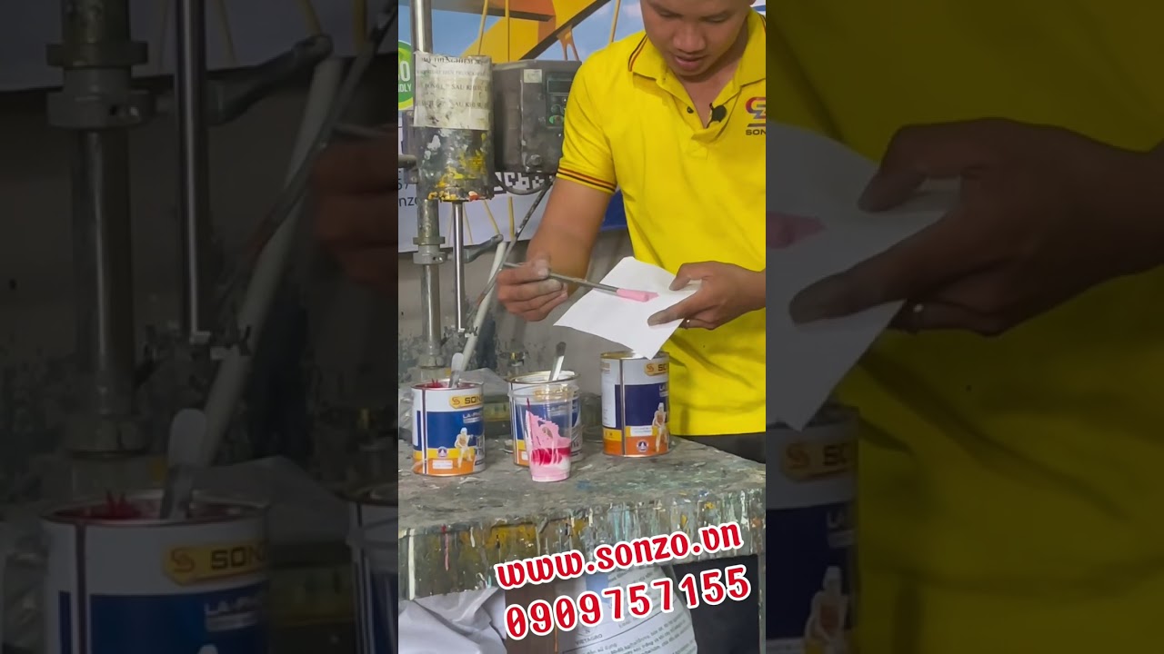 Hướng dẫn pha màu HỒNG PHẤN 1K- Sơn Sắt Mạ Kẽm - Sơn trực tiếp không cần sơn lót