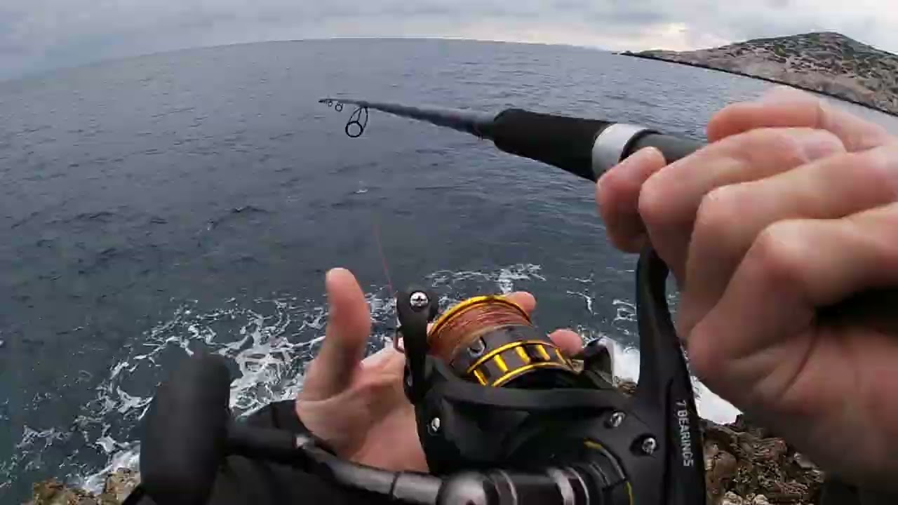 Shore Jigging LIVE STRIKES Bonitos, grouper!!!!