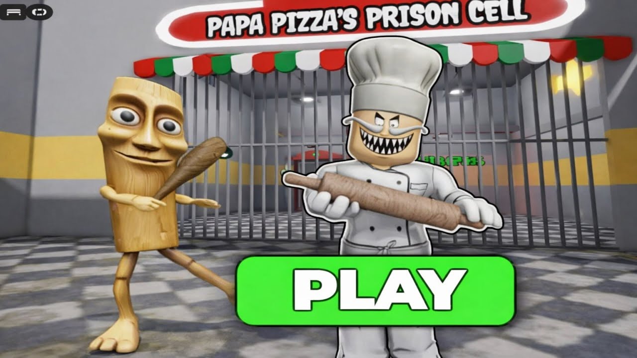 PAPA PIZZA TRAPS TUNG TUNG SAHUR IN BARRY’S PRISON! #roblox #obby #sprunki