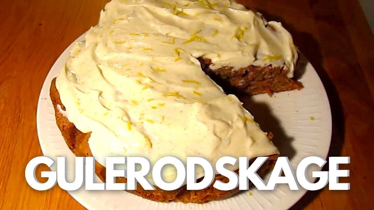 Svampet gulerodskage med flødeosteglasur - Opskrift # 75