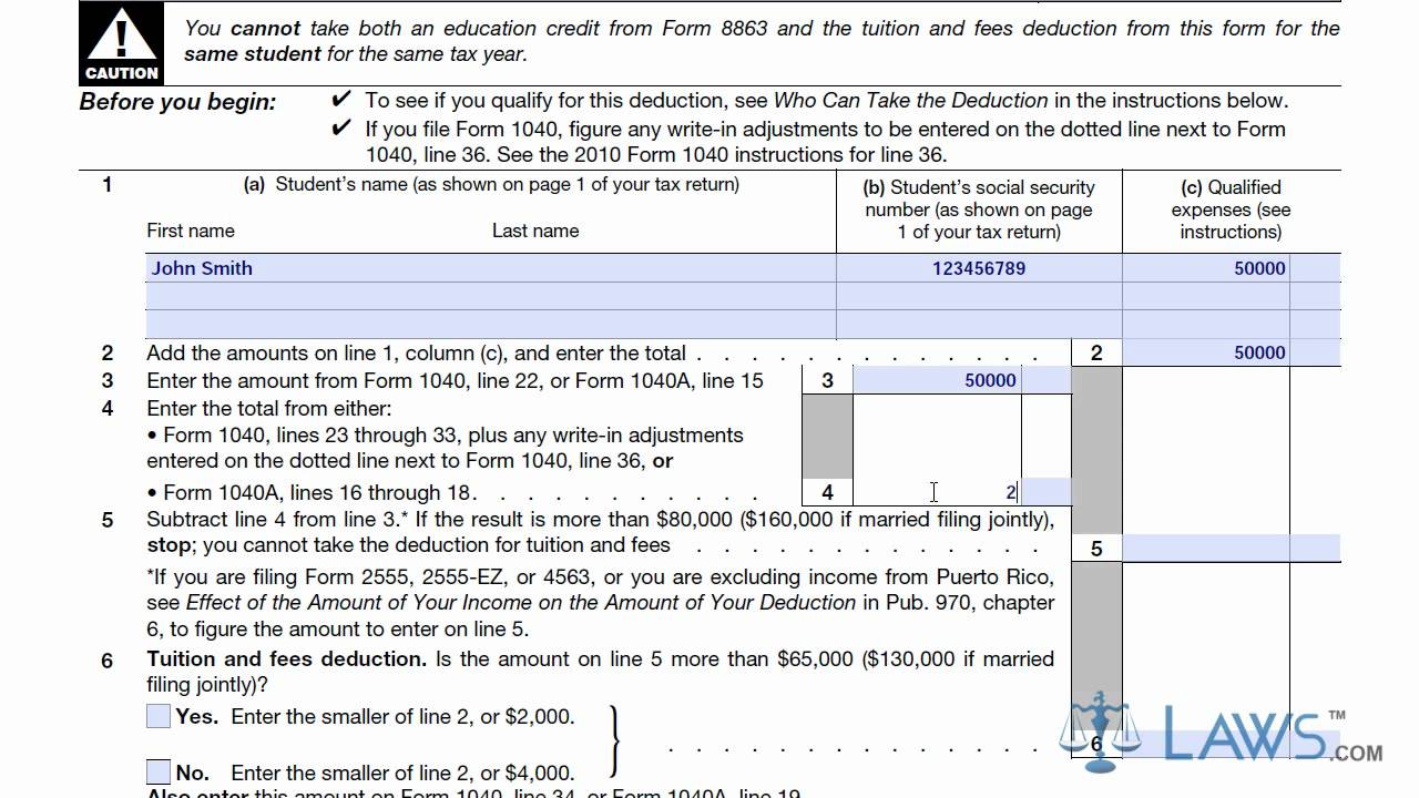 Learn How to Fill the Form 8917 Tuition and Fees Deduction