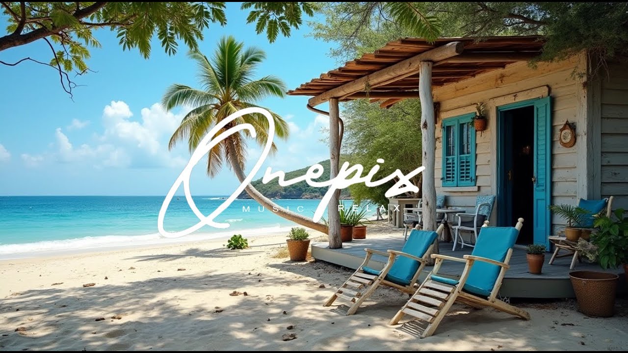 🌊 Beach Hut Meditation & Relaxing Music 🏝️ Soothing Waves, Guitar & Piano 🎶