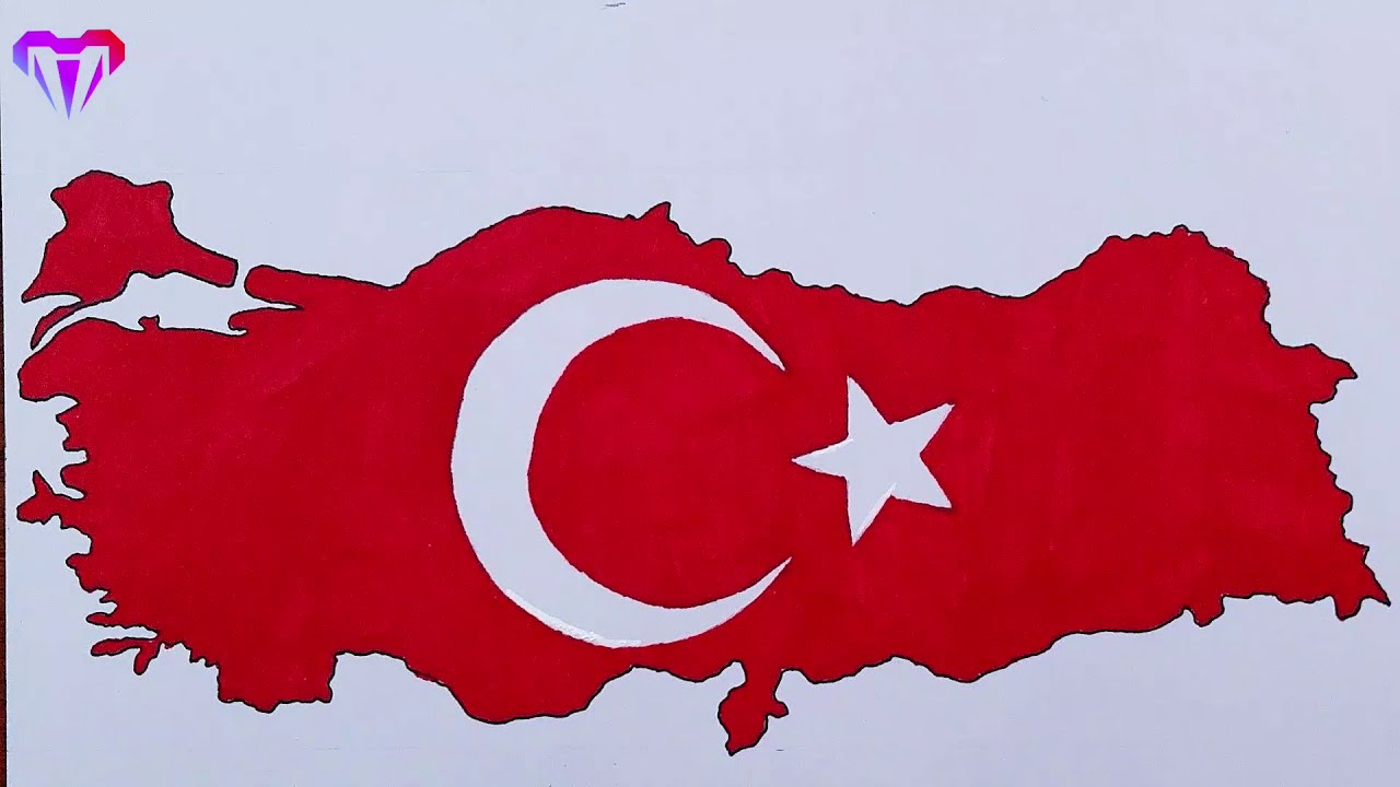 TÜRKİYE HARİTASI ÇİZİMİ - AY YILDIZ RESMİ NASIL ÇİZİLİR