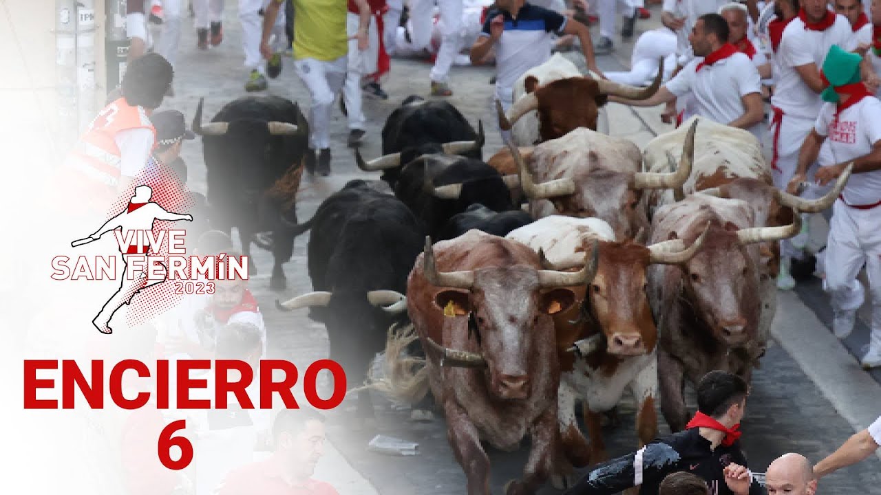 SEXTO ENCIERRO de San Fermín 2023 | Toros de Jandilla
