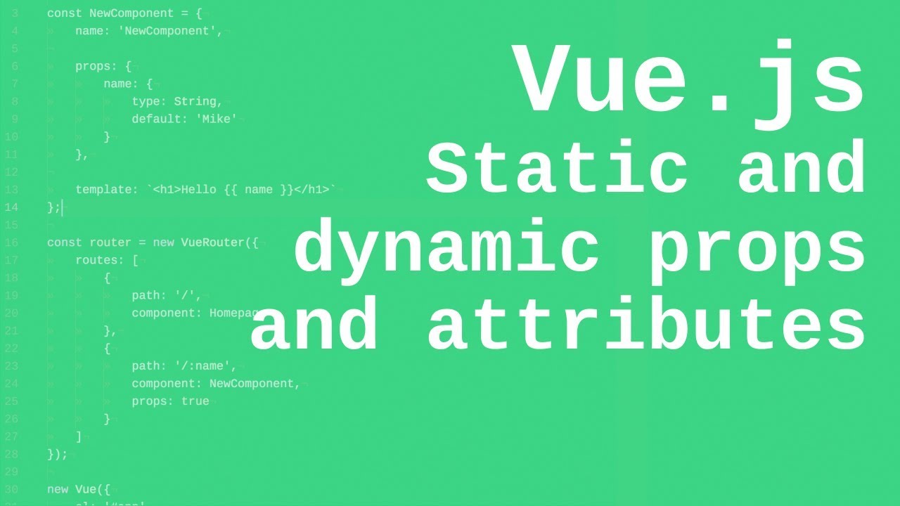 Vue.js: Using dynamic and static attributes and props with components and HTML elements
