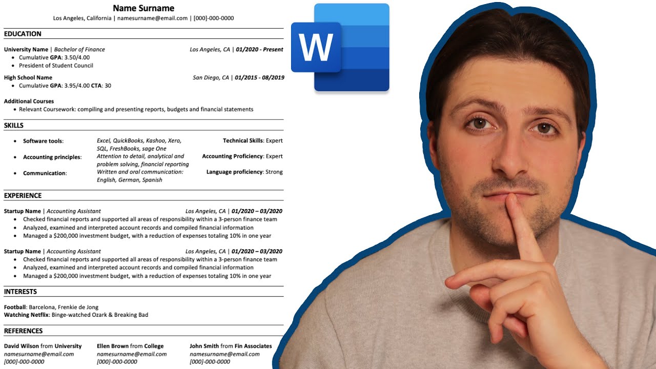 Как составить резюме для студентов | Microsoft Word