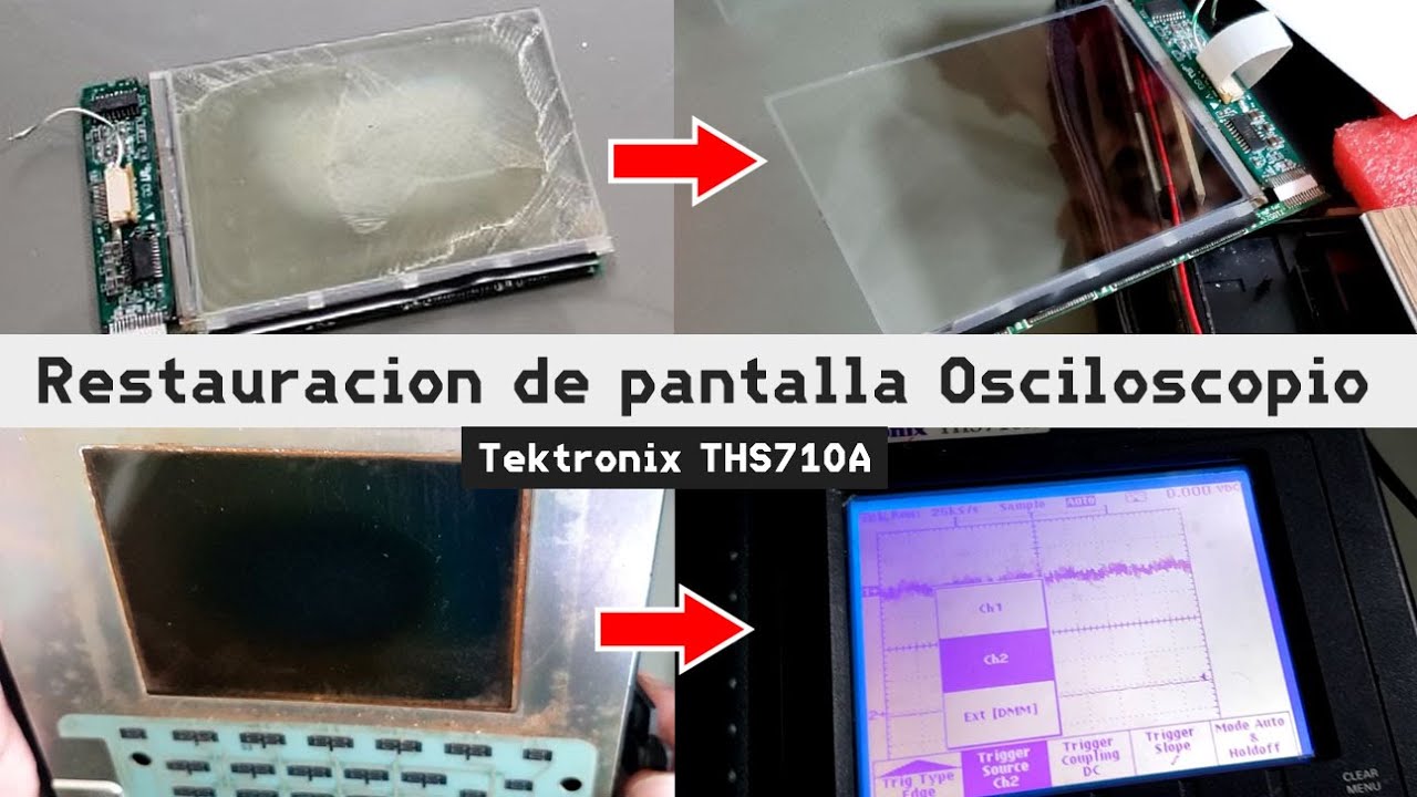 Reparación y Cambio del Filtro Polarizador de Pantalla LCD del Osciloscopio Tektronix THS710A THS720