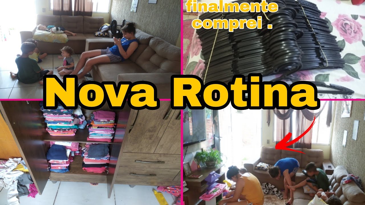 NOVA ROTINA COM 6 CRIAN&Ccedil;AS. ORGANIZEI OS GUARDA ROUPA .