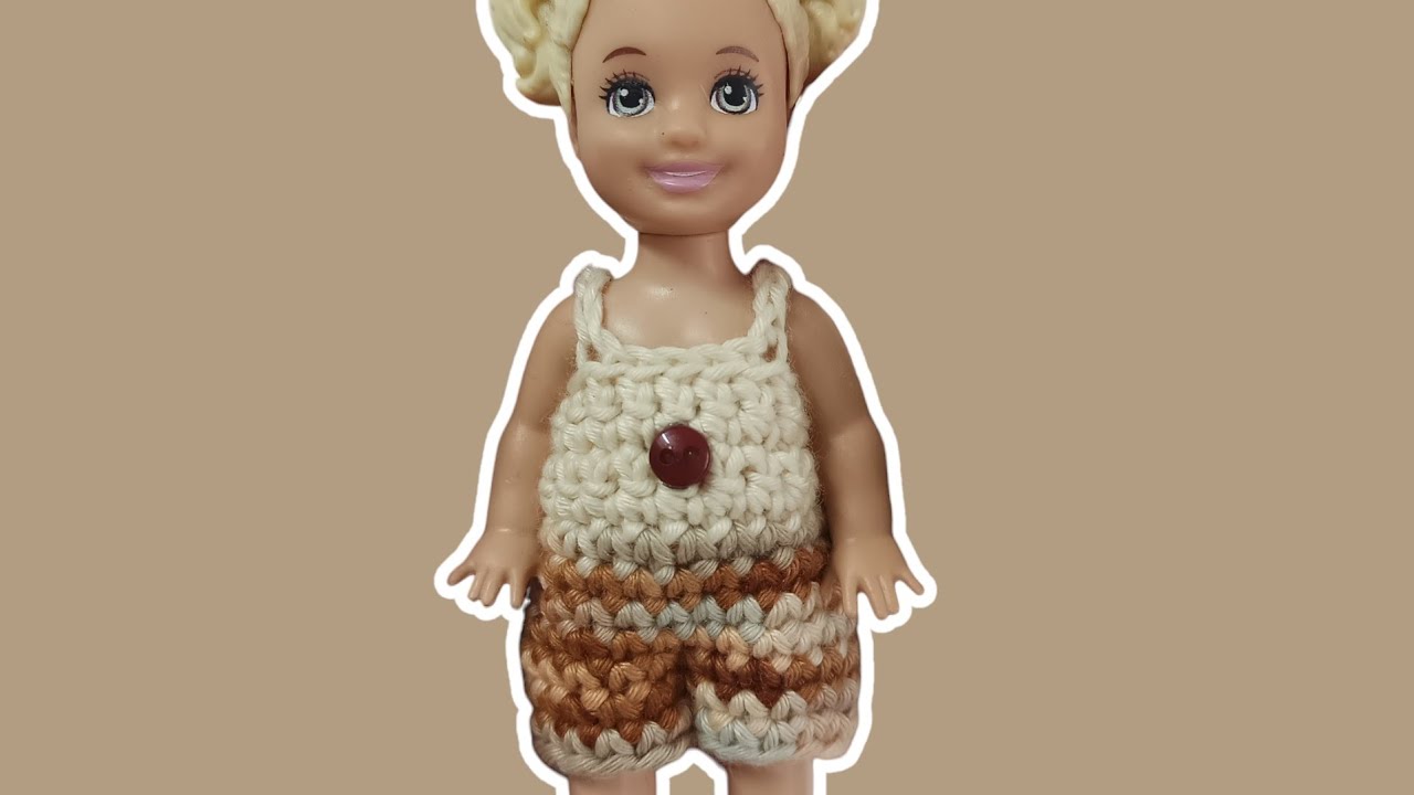 DIY - Simple Overall Celana Rajut untuk Boneka Barbie Kelly