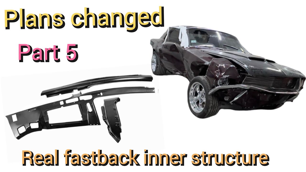 Wrecked ‎@Mtech 1967 mustang gets real fastback inner structure.