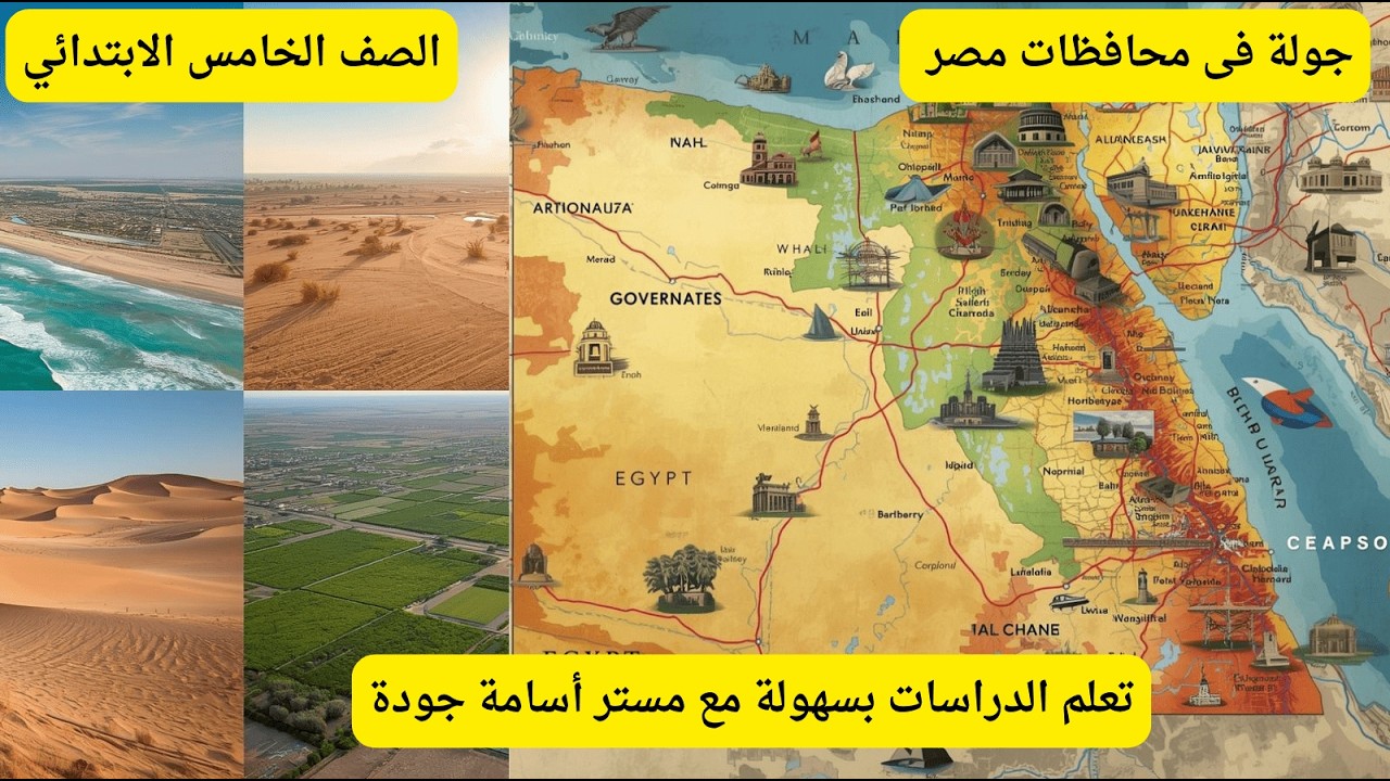 جولة في محافظات مصر الصف الخامس | شرح سهل جدًا + أسئلة وإجابات 2026