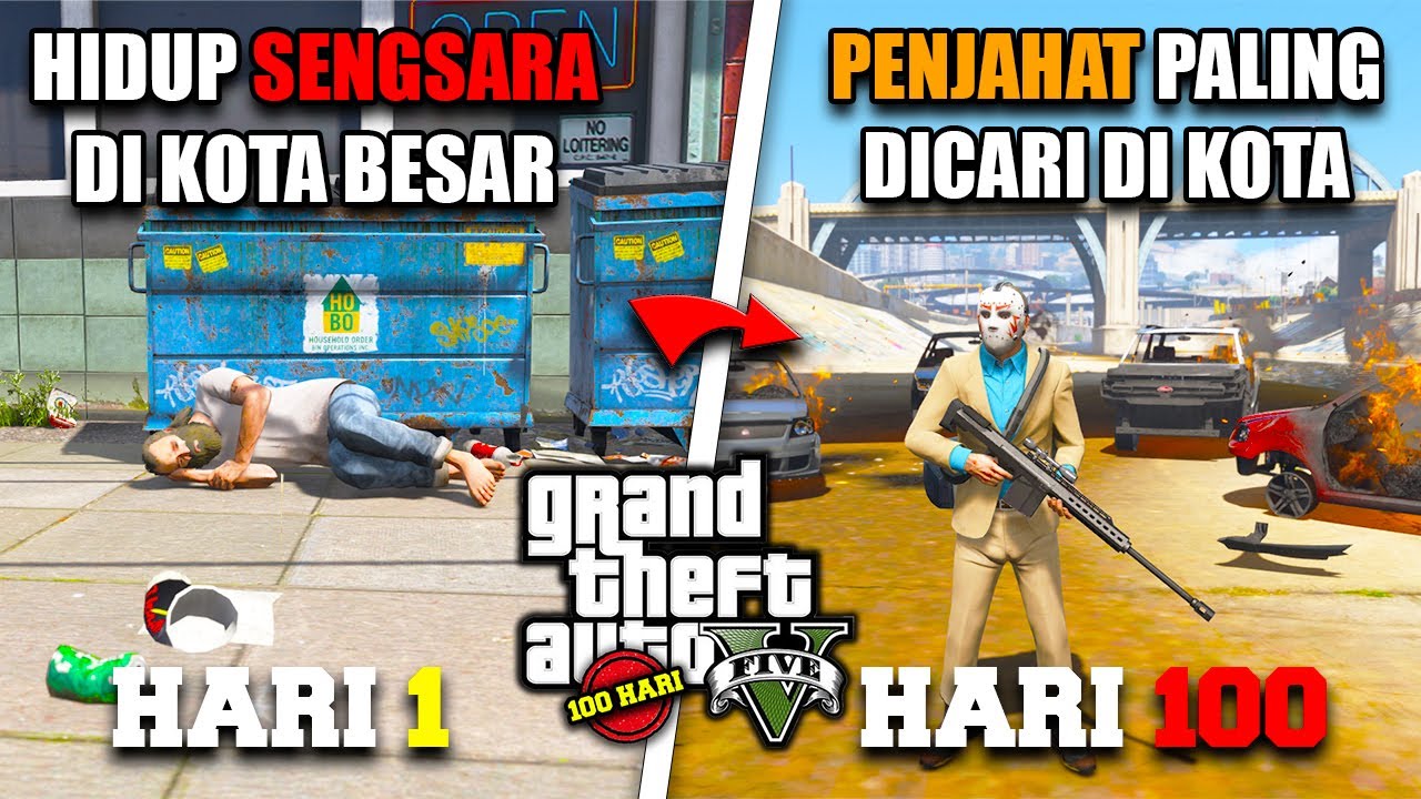 100 HARI DI GTA 5 DARI HIDUP SENGSARA SAMPAI MENJADI PENJAHAT PALING DICARI