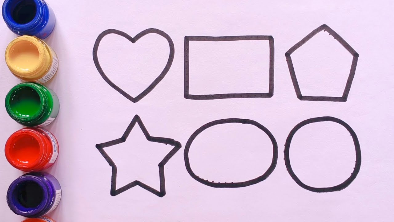 Shapes drawing for kids, learning 2d shapes, colors for toddlers, preschool learning, part- 173