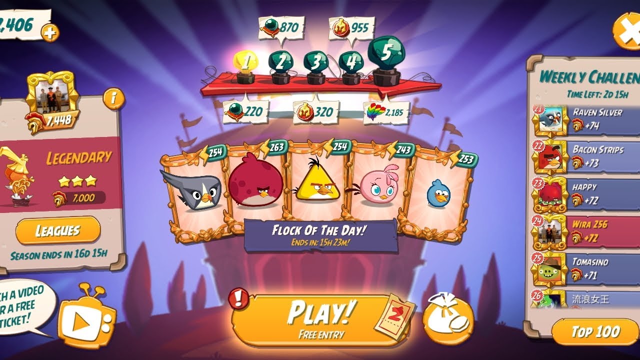 Angry Birds 2 Arena Today Again with Unique Formation! 😁😁😁