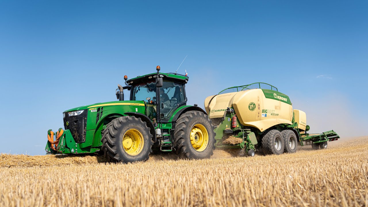 4K | 2x Krone BigPack HDP II + BaleCollect, John Deere 8360R & 7290R - Agroenergo MD - Lisování 2022
