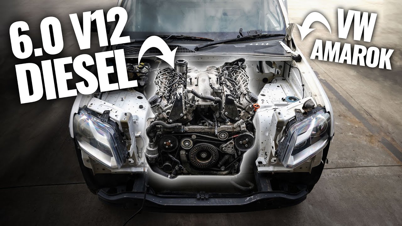 IT FITS !!! 6.0 CCGA V12 TDI ENGINE in a VW AMAROK! 😲