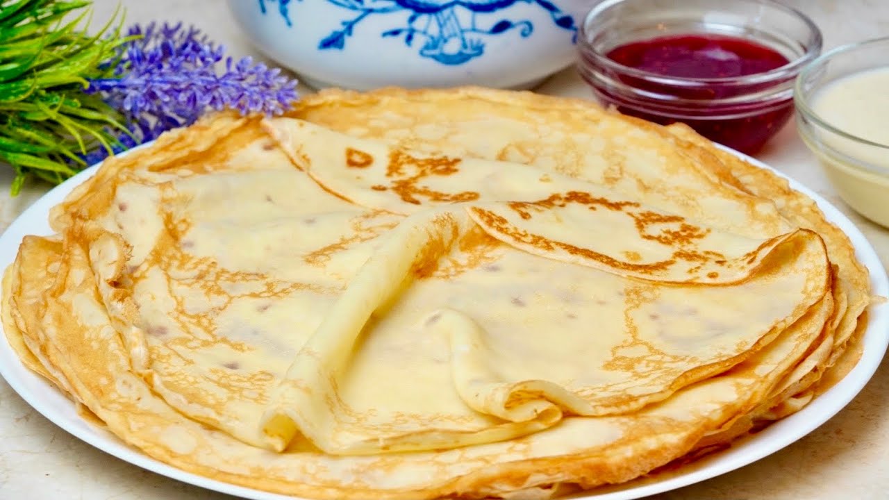 Беру простые продукты и 2 яйца и готовлю Самые Тонкие блинчики на воде и молоке, которые Тают во рту