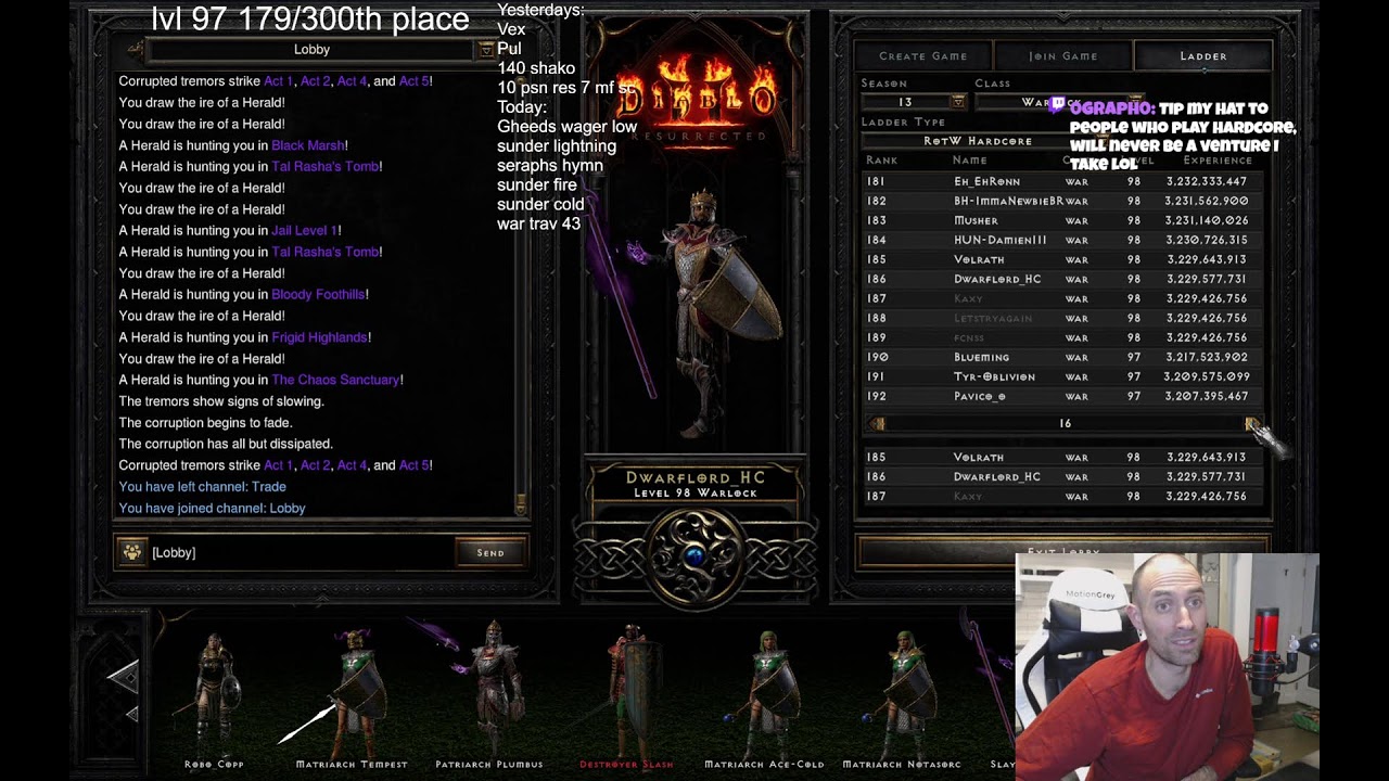 I WILL Hit 98 soon! Hardcore D2R - Found my First Sunder!