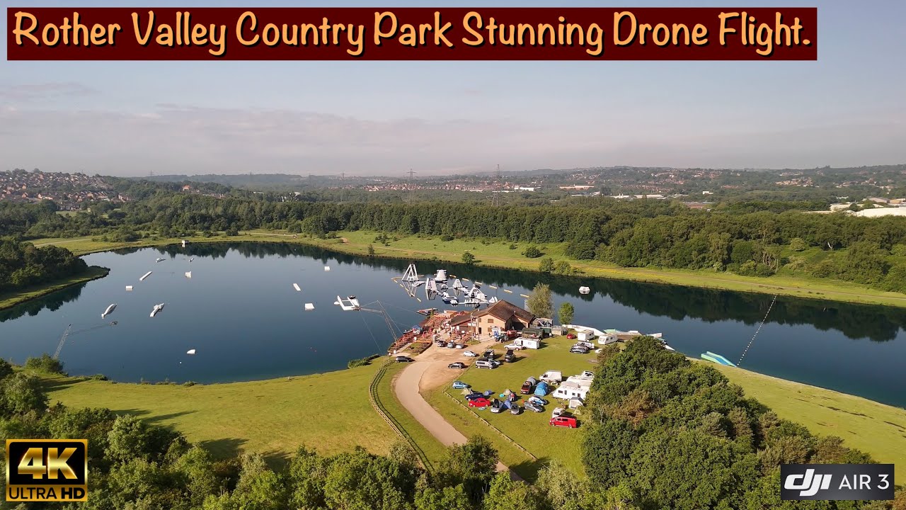 Rother Valley Country Park From Above | Cinematic Drone Flight 4K | DJI Air 3