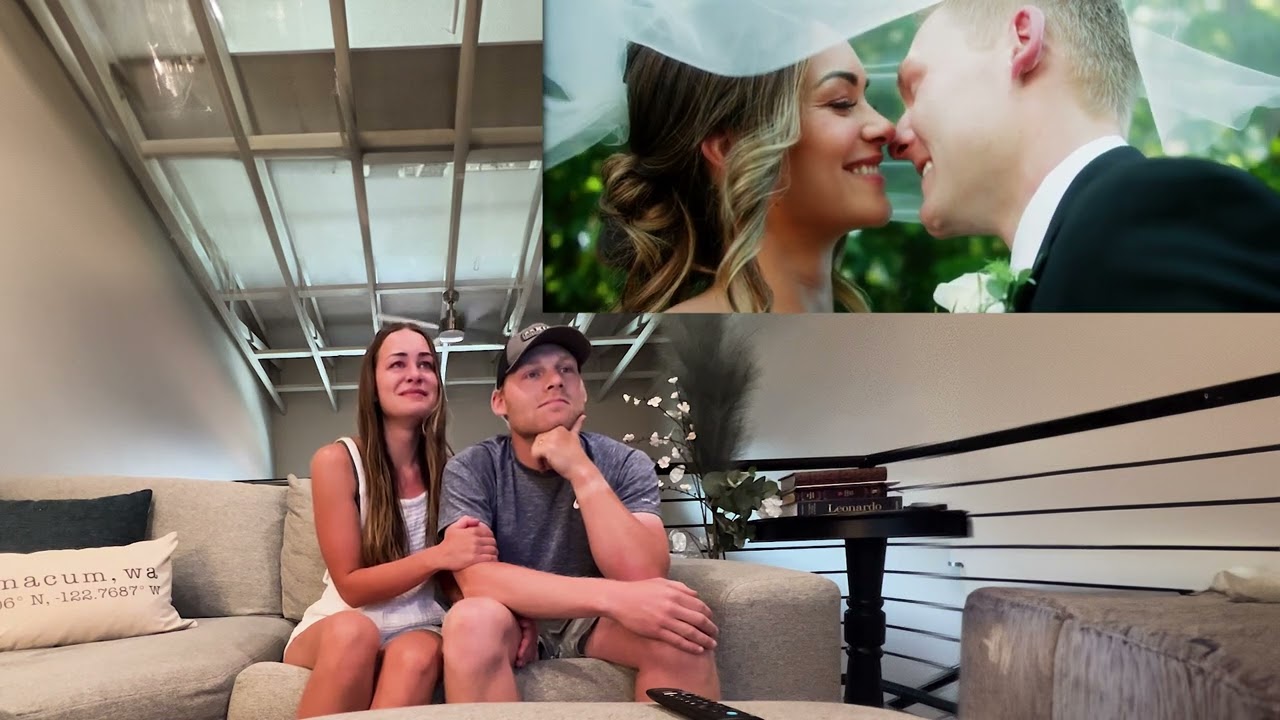 Married Couple reacts to their wedding video | Audrey & Tyler