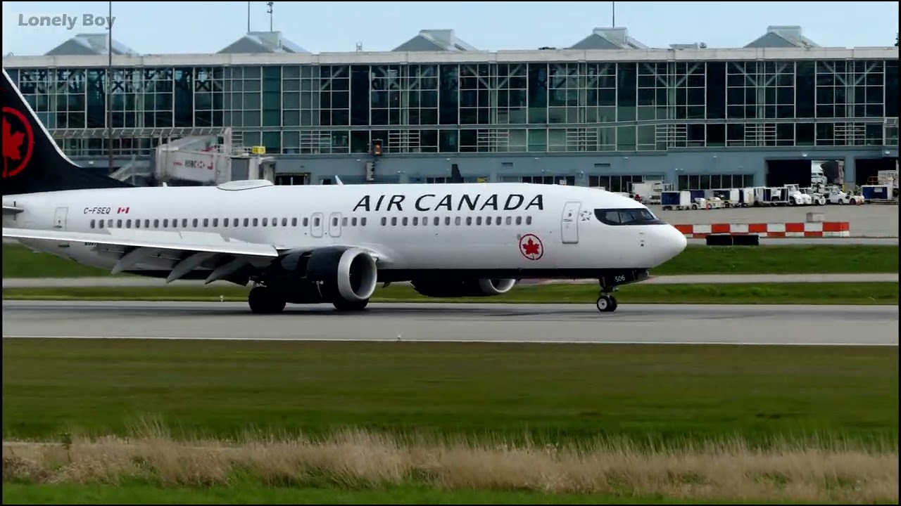 Air Canada - Boeing 737 Max 8 from Las Vegas - YVR Airport 4K