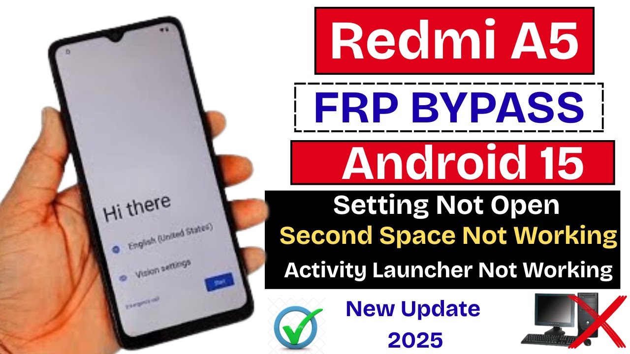 Redmi A5 Frp Bypass 2025 | Setting Not Opening Android 15 | Redmi A5 FRP Unlock New Security Update