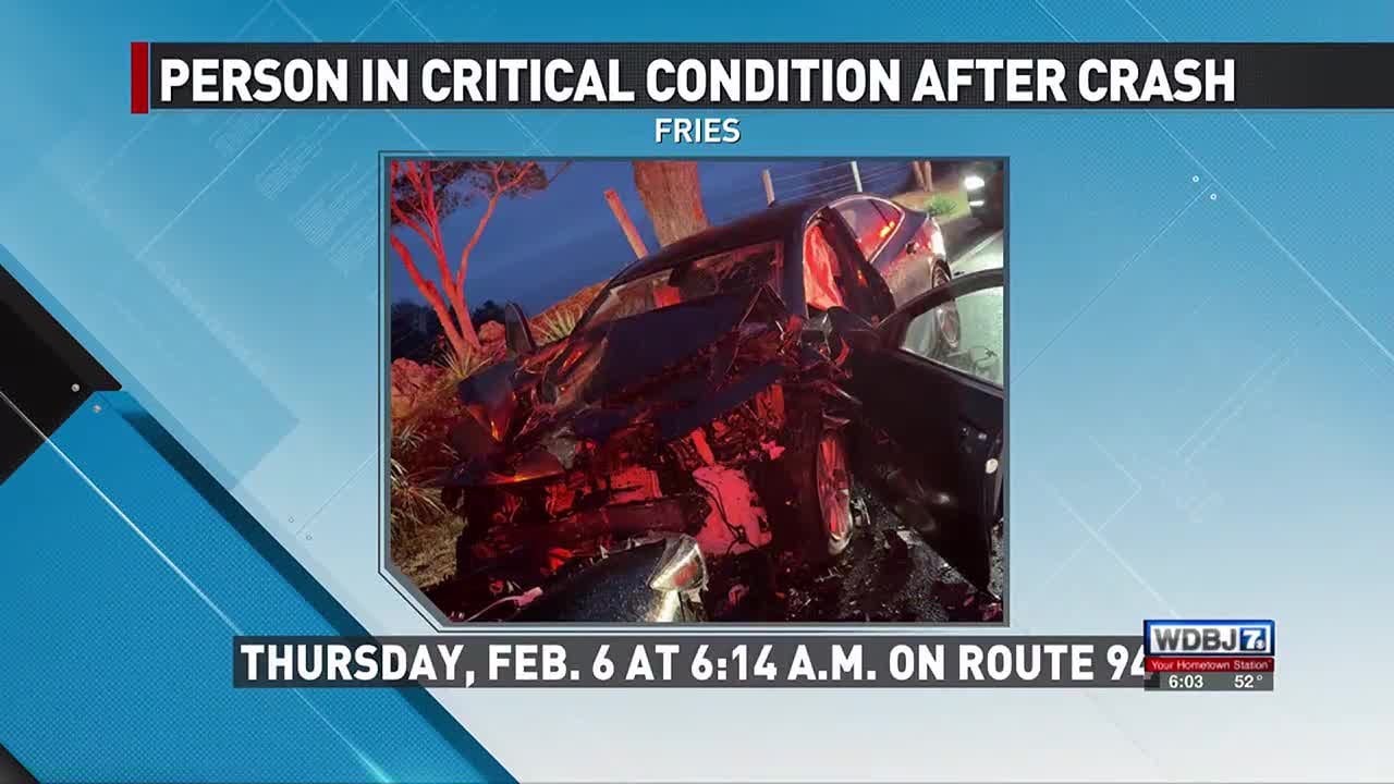 One Person in Critical Condition After Fries Crash