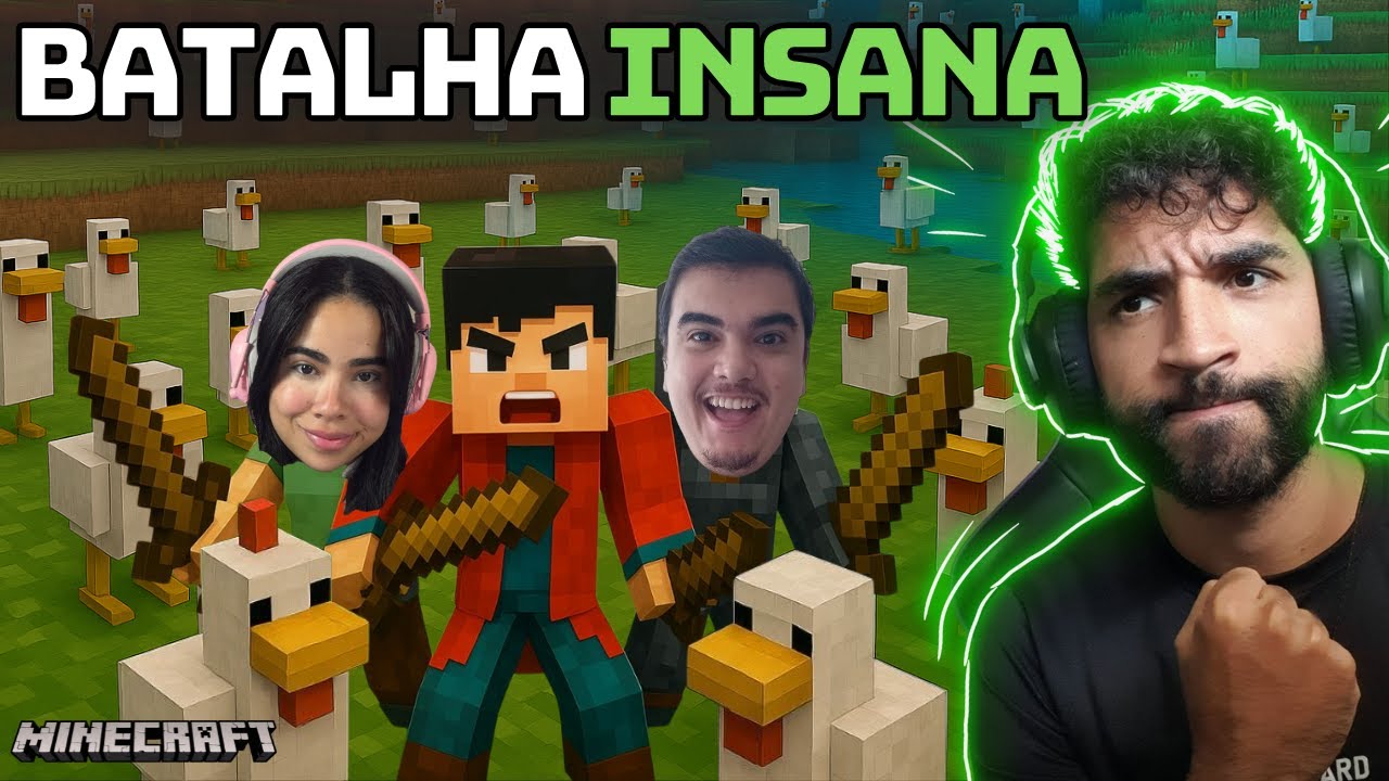 Batalha ÉPICA com mais de 1000 Galinhas @Amy Scarlet @iParick  - MINECRAFT | Guigs