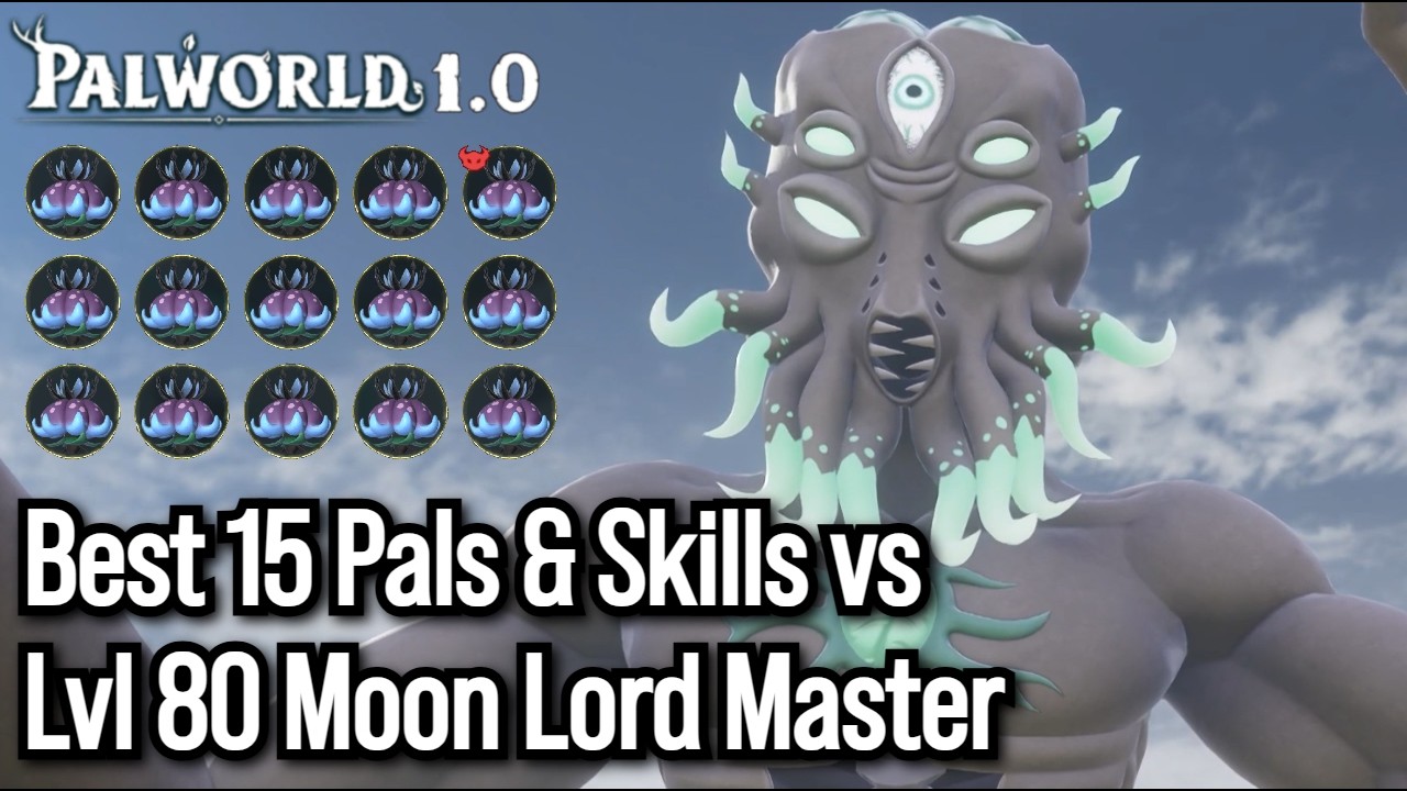 Level 80 Moon Lord Master Raid - 1 Minute Kills - Palworld 1.0 Guide