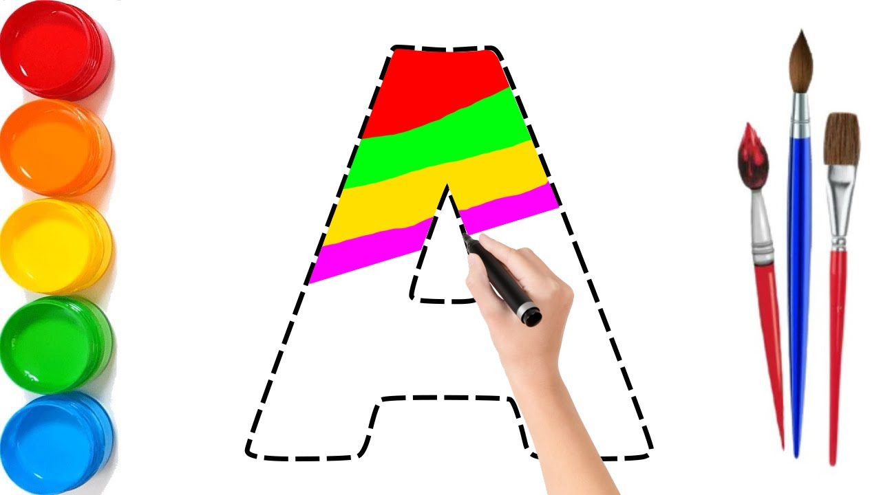Phonics Song // Learn How to Draw and Paint Capital Letters Alphabet A to Z for Children // KS ART