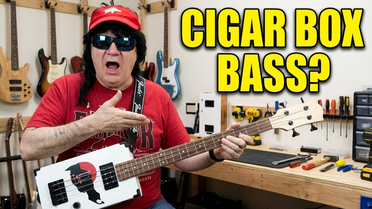 HOW TO BUILD A  SHORT ELECTRIC BASS GUITAR FROM A CIGAR BOX