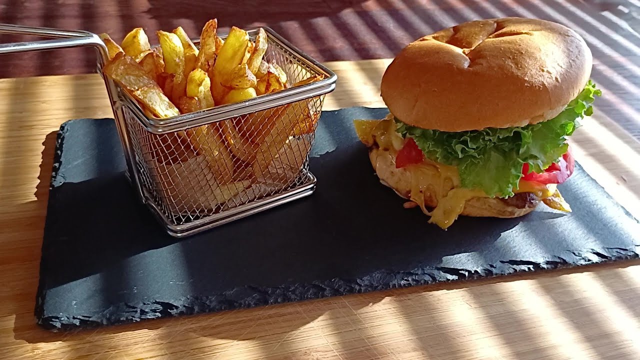 Double Beef Burger with French Fries!