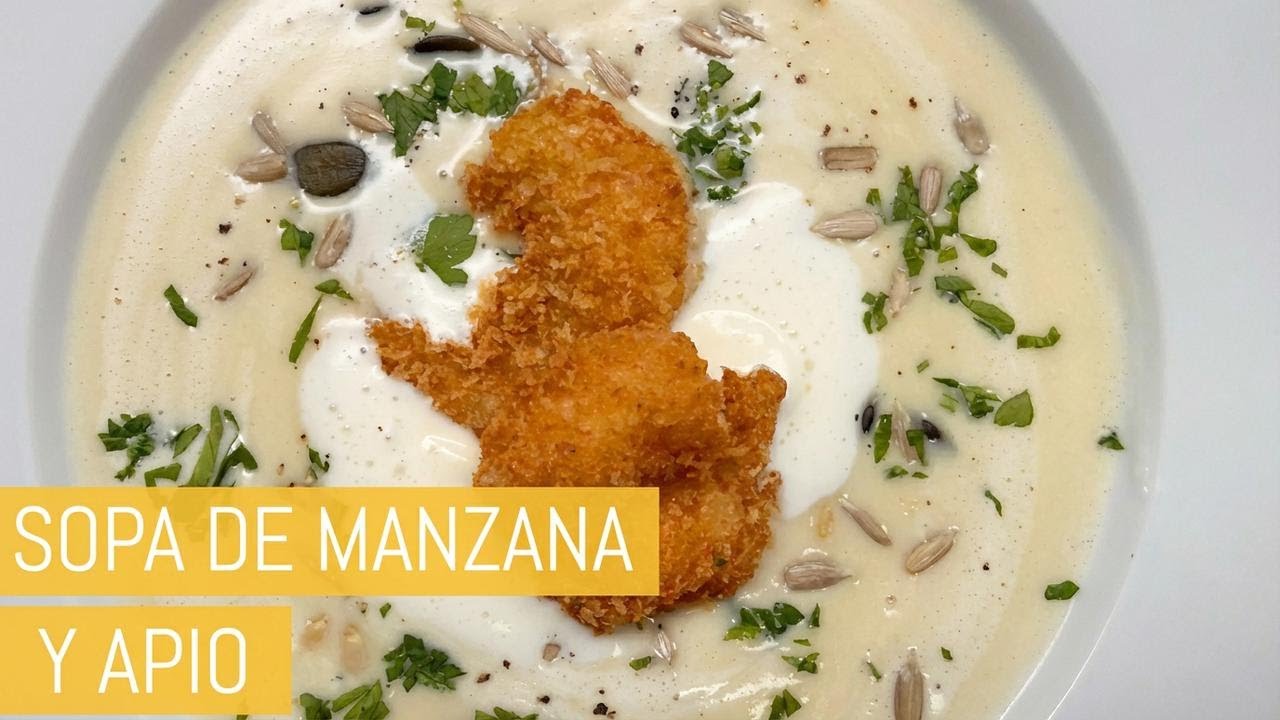 Crema espumosa de manzana y apio
